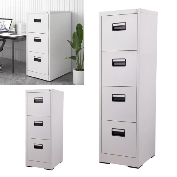 3-Drawers Steel Office Filing Cabinet - Image 8
