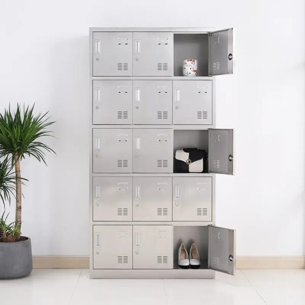15-door steel locker cabinet, steel locker cabinet, metal locker cabinet, 15 door locker, office locker cabinet, employee locker cabinet, personal locker cabinet, secure locker unit, industrial locker cabinet, commercial locker cabinet, school locker cabinet, gym locker cabinet, warehouse locker cabinet, durable steel locker, multi-door locker cabinet, steel locker with 15 compartments, 15 compartment locker, staff locker cabinet, locker for employees, metal locker with multiple doors, heavy-duty steel locker, robust metal locker, steel storage locker, metal storage locker, secure steel locker, powder-coated locker cabinet, vandal-resistant locker, anti-theft locker cabinet, secure personal storage, steel cabinet with locks, locker with individual doors, personal storage lockers, workplace storage lockers, multipurpose locker cabinet, utility locker cabinet, employee storage cabinet, office steel lockers, school steel lockers, gym storage lockers, 15 door metal locker cabinet, industrial storage locker, commercial steel locker, metal locker with secure doors, compact locker cabinet, wall locker cabinet, floor-standing locker cabinet, vertical steel locker, horizontal locker cabinet, steel locker with nameplates, label-ready locker cabinet, numbered locker cabinet, steel locker with ventilation, locker with louvered doors, locker cabinet with vents, breathable locker cabinet, hygiene locker cabinet, cleanroom locker cabinet, locker cabinet for uniforms, locker for PPE storage, safety gear locker cabinet, steel locker for factory, metal locker for warehouse, staff room locker cabinet, locker for changing room, dressing room locker cabinet, fitness locker cabinet, health club locker cabinet, school hallway locker cabinet, dormitory locker cabinet, college locker cabinet, university locker cabinet, daycare locker cabinet, sports locker cabinet, coaching center locker cabinet, locker for recreational centers, training center lockers, multi-user locker cabinet, high capacity locker cabinet, locker cabinet for 15 users, 15-person locker cabinet, locker for small offices, compact office locker cabinet, locker for coworking spaces, locker for startups, staff locker unit, employee cubby locker, modular locker cabinet, customizable locker cabinet, color coded locker cabinet, lockable metal locker, steel locker with key lock, steel locker with padlock hasp, digital lock steel locker, steel locker with combination lock, RFID locker cabinet, biometric locker cabinet, smart locker cabinet, IoT-connected locker, high-tech locker cabinet, modern locker unit, sleek steel locker cabinet, minimal locker design, stylish locker cabinet, matte finish locker cabinet, glossy steel locker, colored steel lockers, blue steel locker cabinet, gray steel locker cabinet, white metal locker, black steel locker cabinet, office locker with central lock, centralized locking locker, locker with master key access, school locker with padlock option, staff locker with keys, break room locker cabinet, canteen locker cabinet, lunch break locker, locker for staff belongings, locker for handbags, mobile locker cabinet, locker cabinet on wheels, caster locker cabinet, fixed leg locker cabinet, adjustable leg locker cabinet, locker with rubber feet, noise-reducing locker cabinet, soft close locker doors, silent locker hinges, locker with shock absorbers, workplace locker solution, ergonomic locker cabinet, space-saving locker cabinet, locker cabinet for confined spaces, narrow steel locker cabinet, wide steel locker cabinet, tall locker cabinet, short locker cabinet, medium-height locker cabinet, corner locker cabinet, side-by-side locker unit, triple column locker cabinet, five-tier locker cabinet, locker cabinet with shelves, locker with hanging rod, locker with mirror, locker with coat hook, internal locker accessories, locker with storage bins, locker with shoe rack, locker with built-in charging port, locker with USB charging, locker with power outlet, locker with internal light, LED-lit locker cabinet, locker with ventilation fans, smart locker with sensors, locker with occupancy indicators, locker with WiFi connectivity, digital signage locker cabinet, tech-enabled locker cabinet, locker cabinet for digital offices, locker for smart workplaces, green office locker cabinet, sustainable steel locker, eco-friendly locker cabinet, locker made from recycled steel, BIFMA certified locker, ISO certified locker cabinet, fire-resistant locker cabinet, water-resistant locker cabinet, corrosion-resistant locker, rustproof steel locker, weatherproof locker cabinet, locker for outdoor use, locker for high-humidity areas, locker for harsh environments, chemical-resistant locker, anti-microbial locker cabinet, locker with hygiene features, locker for hospitals, locker for healthcare facilities, locker for clinics, locker for laboratories, medical storage locker, sterile locker cabinet, cleanroom locker, locker for pharmaceuticals, locker for food industries, HACCP compliant locker, industrial-grade steel locker, heavy-duty metal locker cabinet, commercial use locker, long-lasting locker cabinet, locker with warranty, tested steel locker, high-strength locker cabinet, impact-resistant locker, tamper-proof locker, locker with reinforced doors, double-wall steel locker, thick gauge steel locker, locker cabinet with support frame, bolt-down locker cabinet, locker with anchoring system, locker with built-in leveling feet, locker for uneven floors, anti-tip locker cabinet, wall-mountable locker cabinet, free-standing locker cabinet, locker cabinet for equipment, locker cabinet for uniforms and tools, secure storage for workers, lockers for field workers, construction site locker, site office locker cabinet, workshop locker cabinet, tool room locker cabinet, manufacturing locker cabinet, production line locker, fabrication shop locker, auto shop locker cabinet, automotive workshop locker, locker cabinet for machinery areas, maintenance locker cabinet, janitor locker cabinet, cleaning supplies locker, steel cabinet for cleaning crew, locker for oil rigs, locker for mining sites, high-security locker cabinet, government facility locker, military-grade locker cabinet, police locker cabinet, prison locker cabinet, correctional facility locker, law enforcement locker, forensic lab locker cabinet, education locker cabinet, academic facility locker, teacher’s locker cabinet, student locker cabinet, locker for staff lounges, library locker cabinet, locker cabinet for labs, science room locker, engineering department locker, office admin locker, HR locker cabinet, locker for ID storage, locker for access cards, locker for confidential files, locker for document bags, locker for company assets, locker cabinet for IT equipment, locker for mobile phones, electronics locker cabinet, device charging locker cabinet, locker for tablets and laptops, locker with cable routing, office locker for gadgets, tech storage locker cabinet, employee locker for devices, locker for team equipment, locker for internal departments, department-based locker cabinet, enterprise storage locker, shared locker cabinet, locker for open-plan offices, collaborative locker storage, team locker cabinet, multipurpose storage locker, locker cabinet with partitioned sections, locker cabinet for clean and dirty storage, dual-compartment locker, locker with top and bottom storage, split-door locker cabinet, locker for seasonal clothing, locker cabinet for footwear, uniform and boot locker, locker for tools and garments, locker with integrated bench, locker cabinet with seating, steel locker with bench seat, locker with coat shelf, locker for back-of-house storage, retail locker cabinet, customer locker cabinet, gym member locker cabinet, hotel staff locker, hospitality locker cabinet, locker cabinet for theme parks, amusement park locker, theater locker cabinet, backstage locker cabinet, locker for entertainers, locker for sports teams, team locker cabinet, locker for athletes, professional sports locker cabinet, fitness center locker, locker for locker rooms, locker for spas and saunas, locker for wellness centers, yoga studio locker cabinet, martial arts studio locker, boxing gym locker, locker for dance studios, musical school locker, locker for performing arts, wardrobe locker cabinet, backstage costume locker, theater prop locker, storage cabinet for entertainers, field team locker, transport office locker, airline staff locker, airport security locker, aviation locker cabinet, airline locker for crew, rail staff locker, bus depot locker cabinet, driver locker cabinet, logistics company locker, delivery locker cabinet, e-commerce warehouse locker, locker cabinet for couriers, package locker cabinet, internal mail locker cabinet, locker for delivery staff, high-frequency use locker, locker cabinet with frequent access, locker for time-sensitive access, express locker cabinet, steel cabinet for public spaces, locker for government offices, bank locker cabinet, finance office locker, legal office locker cabinet, law firm locker cabinet, accounting firm locker, audit room locker, vault room locker, secure document storage locker, compliance locker cabinet, sensitive data locker cabinet, locker for confidential storage, and multipurpose steel locker cabinet.