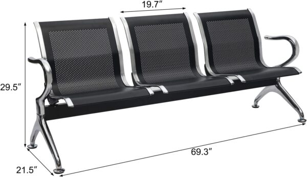 3-Link Reception Waiting Bench - Image 7