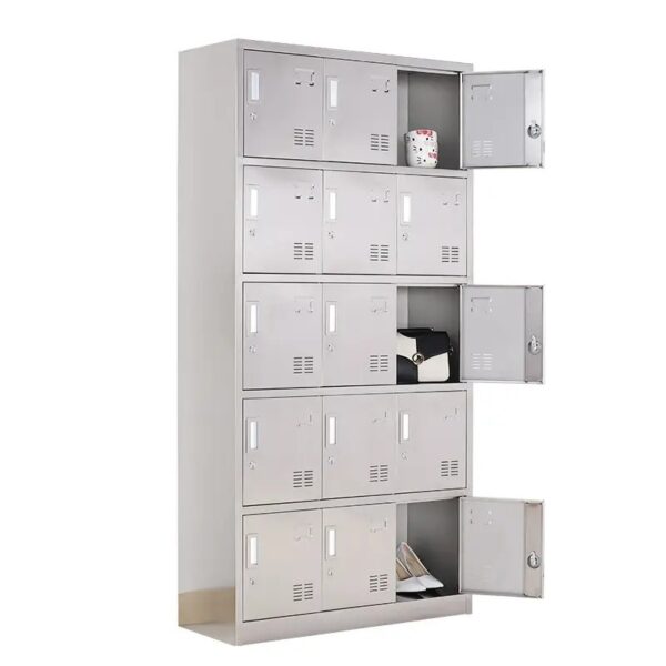 15-door steel locker cabinet, steel locker cabinet, metal locker cabinet, 15 door locker, office locker cabinet, employee locker cabinet, personal locker cabinet, secure locker unit, industrial locker cabinet, commercial locker cabinet, school locker cabinet, gym locker cabinet, warehouse locker cabinet, durable steel locker, multi-door locker cabinet, steel locker with 15 compartments, 15 compartment locker, staff locker cabinet, locker for employees, metal locker with multiple doors, heavy-duty steel locker, robust metal locker, steel storage locker, metal storage locker, secure steel locker, powder-coated locker cabinet, vandal-resistant locker, anti-theft locker cabinet, secure personal storage, steel cabinet with locks, locker with individual doors, personal storage lockers, workplace storage lockers, multipurpose locker cabinet, utility locker cabinet, employee storage cabinet, office steel lockers, school steel lockers, gym storage lockers, 15 door metal locker cabinet, industrial storage locker, commercial steel locker, metal locker with secure doors, compact locker cabinet, wall locker cabinet, floor-standing locker cabinet, vertical steel locker, horizontal locker cabinet, steel locker with nameplates, label-ready locker cabinet, numbered locker cabinet, steel locker with ventilation, locker with louvered doors, locker cabinet with vents, breathable locker cabinet, hygiene locker cabinet, cleanroom locker cabinet, locker cabinet for uniforms, locker for PPE storage, safety gear locker cabinet, steel locker for factory, metal locker for warehouse, staff room locker cabinet, locker for changing room, dressing room locker cabinet, fitness locker cabinet, health club locker cabinet, school hallway locker cabinet, dormitory locker cabinet, college locker cabinet, university locker cabinet, daycare locker cabinet, sports locker cabinet, coaching center locker cabinet, locker for recreational centers, training center lockers, multi-user locker cabinet, high capacity locker cabinet, locker cabinet for 15 users, 15-person locker cabinet, locker for small offices, compact office locker cabinet, locker for coworking spaces, locker for startups, staff locker unit, employee cubby locker, modular locker cabinet, customizable locker cabinet, color coded locker cabinet, lockable metal locker, steel locker with key lock, steel locker with padlock hasp, digital lock steel locker, steel locker with combination lock, RFID locker cabinet, biometric locker cabinet, smart locker cabinet, IoT-connected locker, high-tech locker cabinet, modern locker unit, sleek steel locker cabinet, minimal locker design, stylish locker cabinet, matte finish locker cabinet, glossy steel locker, colored steel lockers, blue steel locker cabinet, gray steel locker cabinet, white metal locker, black steel locker cabinet, office locker with central lock, centralized locking locker, locker with master key access, school locker with padlock option, staff locker with keys, break room locker cabinet, canteen locker cabinet, lunch break locker, locker for staff belongings, locker for handbags, mobile locker cabinet, locker cabinet on wheels, caster locker cabinet, fixed leg locker cabinet, adjustable leg locker cabinet, locker with rubber feet, noise-reducing locker cabinet, soft close locker doors, silent locker hinges, locker with shock absorbers, workplace locker solution, ergonomic locker cabinet, space-saving locker cabinet, locker cabinet for confined spaces, narrow steel locker cabinet, wide steel locker cabinet, tall locker cabinet, short locker cabinet, medium-height locker cabinet, corner locker cabinet, side-by-side locker unit, triple column locker cabinet, five-tier locker cabinet, locker cabinet with shelves, locker with hanging rod, locker with mirror, locker with coat hook, internal locker accessories, locker with storage bins, locker with shoe rack, locker with built-in charging port, locker with USB charging, locker with power outlet, locker with internal light, LED-lit locker cabinet, locker with ventilation fans, smart locker with sensors, locker with occupancy indicators, locker with WiFi connectivity, digital signage locker cabinet, tech-enabled locker cabinet, locker cabinet for digital offices, locker for smart workplaces, green office locker cabinet, sustainable steel locker, eco-friendly locker cabinet, locker made from recycled steel, BIFMA certified locker, ISO certified locker cabinet, fire-resistant locker cabinet, water-resistant locker cabinet, corrosion-resistant locker, rustproof steel locker, weatherproof locker cabinet, locker for outdoor use, locker for high-humidity areas, locker for harsh environments, chemical-resistant locker, anti-microbial locker cabinet, locker with hygiene features, locker for hospitals, locker for healthcare facilities, locker for clinics, locker for laboratories, medical storage locker, sterile locker cabinet, cleanroom locker, locker for pharmaceuticals, locker for food industries, HACCP compliant locker, industrial-grade steel locker, heavy-duty metal locker cabinet, commercial use locker, long-lasting locker cabinet, locker with warranty, tested steel locker, high-strength locker cabinet, impact-resistant locker, tamper-proof locker, locker with reinforced doors, double-wall steel locker, thick gauge steel locker, locker cabinet with support frame, bolt-down locker cabinet, locker with anchoring system, locker with built-in leveling feet, locker for uneven floors, anti-tip locker cabinet, wall-mountable locker cabinet, free-standing locker cabinet, locker cabinet for equipment, locker cabinet for uniforms and tools, secure storage for workers, lockers for field workers, construction site locker, site office locker cabinet, workshop locker cabinet, tool room locker cabinet, manufacturing locker cabinet, production line locker, fabrication shop locker, auto shop locker cabinet, automotive workshop locker, locker cabinet for machinery areas, maintenance locker cabinet, janitor locker cabinet, cleaning supplies locker, steel cabinet for cleaning crew, locker for oil rigs, locker for mining sites, high-security locker cabinet, government facility locker, military-grade locker cabinet, police locker cabinet, prison locker cabinet, correctional facility locker, law enforcement locker, forensic lab locker cabinet, education locker cabinet, academic facility locker, teacher’s locker cabinet, student locker cabinet, locker for staff lounges, library locker cabinet, locker cabinet for labs, science room locker, engineering department locker, office admin locker, HR locker cabinet, locker for ID storage, locker for access cards, locker for confidential files, locker for document bags, locker for company assets, locker cabinet for IT equipment, locker for mobile phones, electronics locker cabinet, device charging locker cabinet, locker for tablets and laptops, locker with cable routing, office locker for gadgets, tech storage locker cabinet, employee locker for devices, locker for team equipment, locker for internal departments, department-based locker cabinet, enterprise storage locker, shared locker cabinet, locker for open-plan offices, collaborative locker storage, team locker cabinet, multipurpose storage locker, locker cabinet with partitioned sections, locker cabinet for clean and dirty storage, dual-compartment locker, locker with top and bottom storage, split-door locker cabinet, locker for seasonal clothing, locker cabinet for footwear, uniform and boot locker, locker for tools and garments, locker with integrated bench, locker cabinet with seating, steel locker with bench seat, locker with coat shelf, locker for back-of-house storage, retail locker cabinet, customer locker cabinet, gym member locker cabinet, hotel staff locker, hospitality locker cabinet, locker cabinet for theme parks, amusement park locker, theater locker cabinet, backstage locker cabinet, locker for entertainers, locker for sports teams, team locker cabinet, locker for athletes, professional sports locker cabinet, fitness center locker, locker for locker rooms, locker for spas and saunas, locker for wellness centers, yoga studio locker cabinet, martial arts studio locker, boxing gym locker, locker for dance studios, musical school locker, locker for performing arts, wardrobe locker cabinet, backstage costume locker, theater prop locker, storage cabinet for entertainers, field team locker, transport office locker, airline staff locker, airport security locker, aviation locker cabinet, airline locker for crew, rail staff locker, bus depot locker cabinet, driver locker cabinet, logistics company locker, delivery locker cabinet, e-commerce warehouse locker, locker cabinet for couriers, package locker cabinet, internal mail locker cabinet, locker for delivery staff, high-frequency use locker, locker cabinet with frequent access, locker for time-sensitive access, express locker cabinet, steel cabinet for public spaces, locker for government offices, bank locker cabinet, finance office locker, legal office locker cabinet, law firm locker cabinet, accounting firm locker, audit room locker, vault room locker, secure document storage locker, compliance locker cabinet, sensitive data locker cabinet, locker for confidential storage, and multipurpose steel locker cabinet.