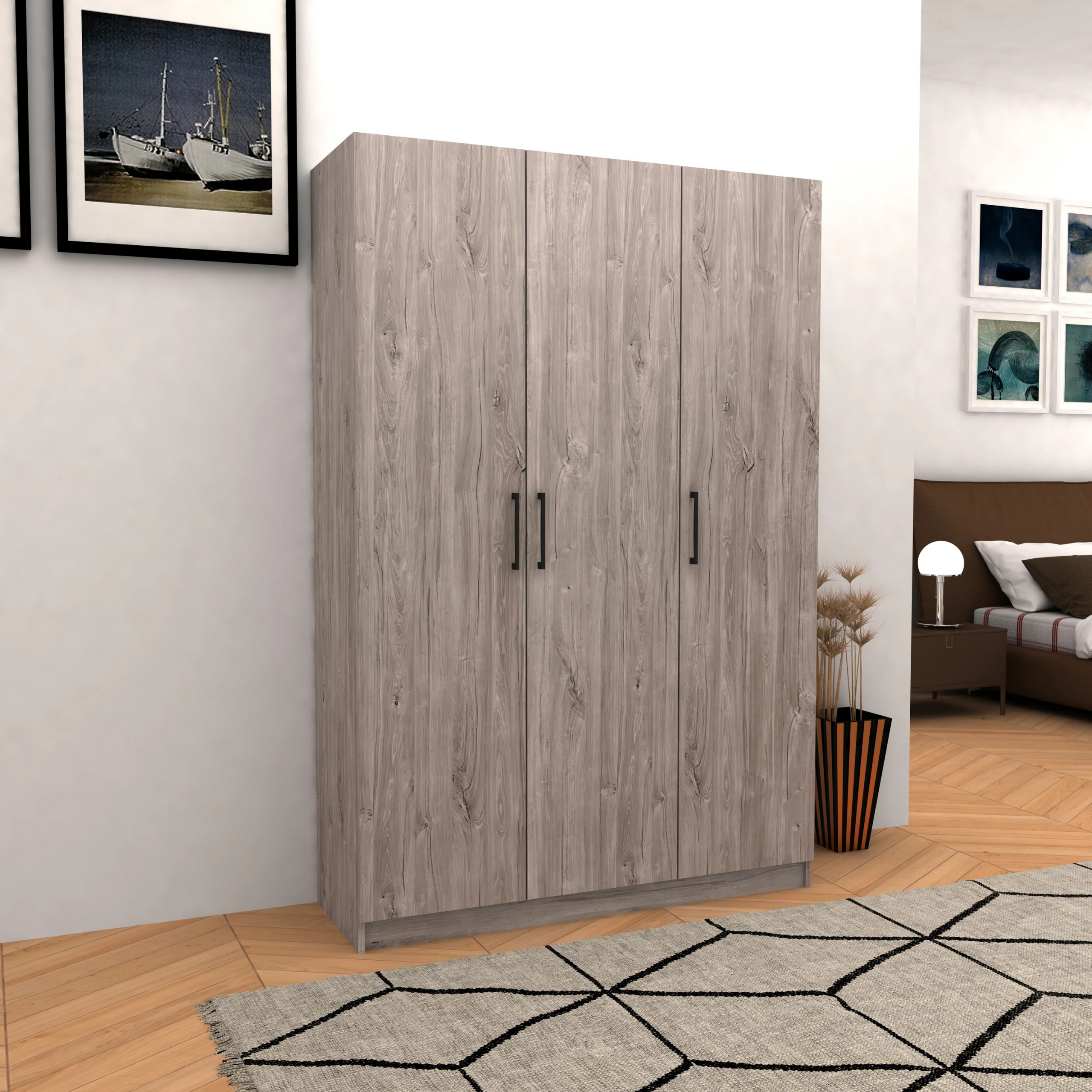 3-Door Home Armoire Wardrobe
