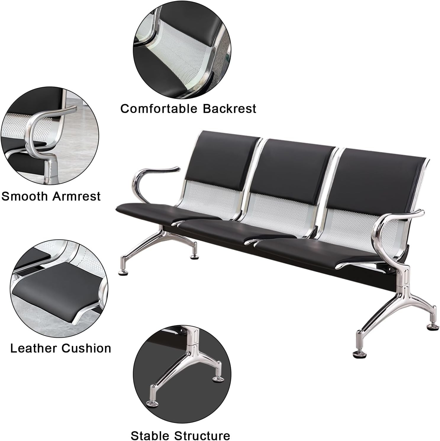 4 Seater Lobby Waiting Bench. - Image 7