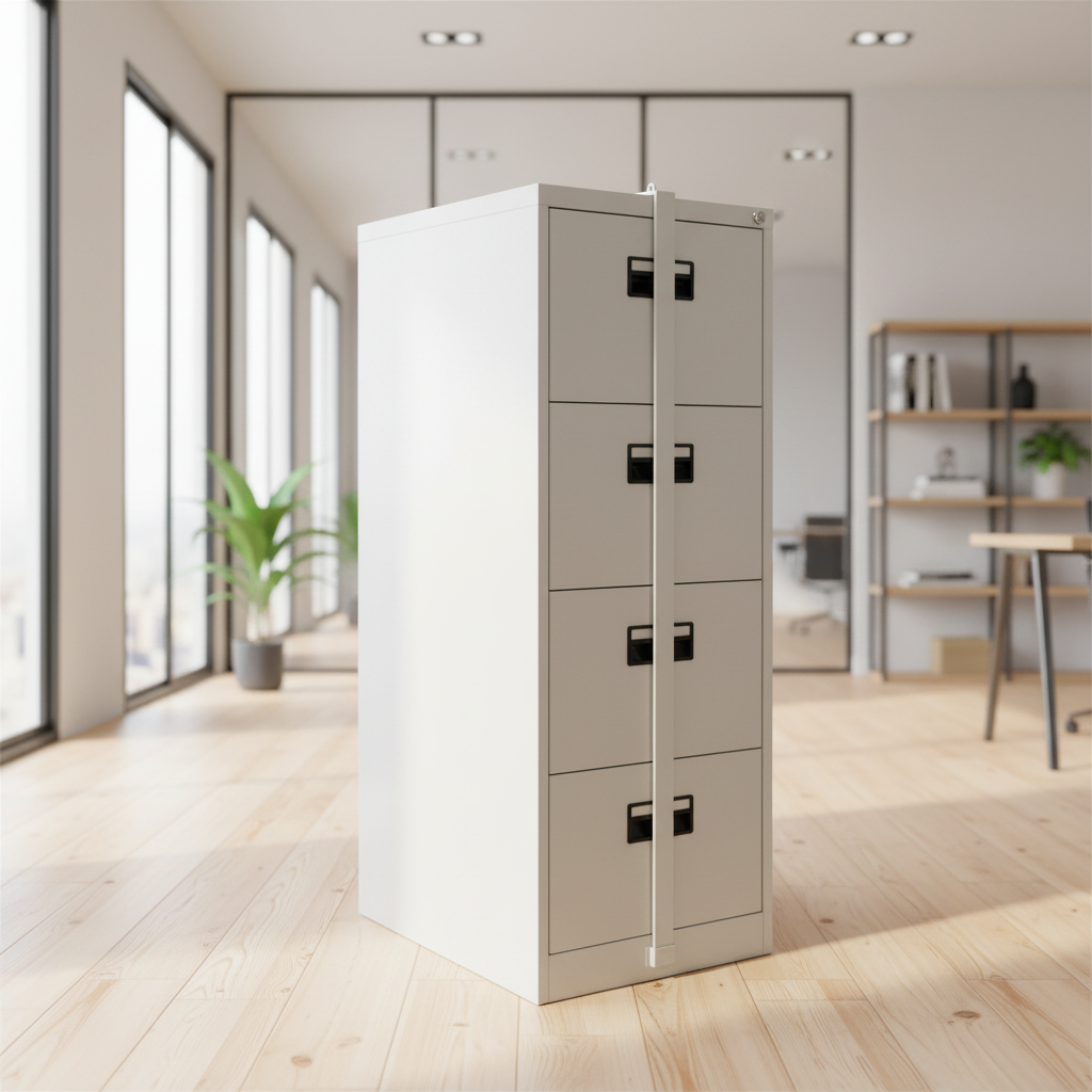 4-Drawer Office  cabinet with lock bar